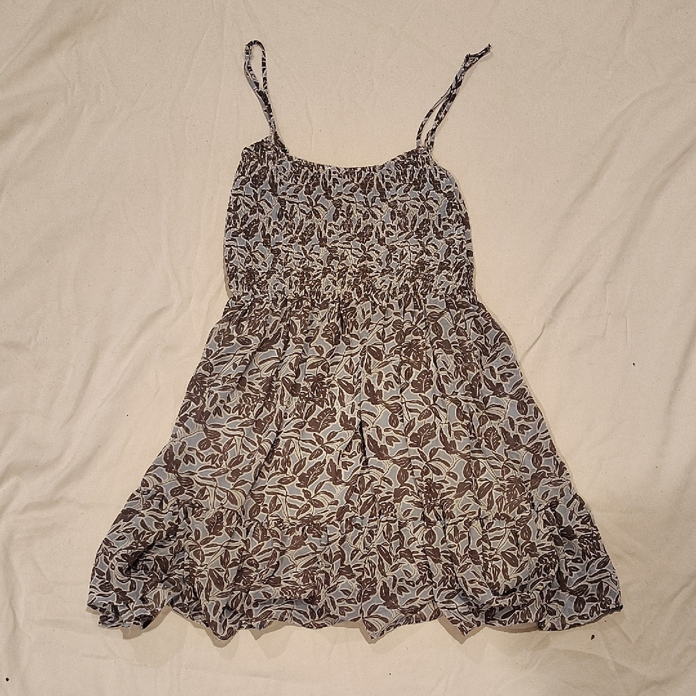 Blush Brown and Cream Floral Dress